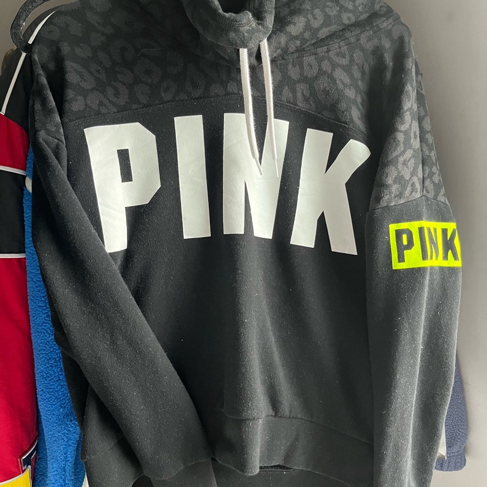 vintage PINK cowl-neck hoodie